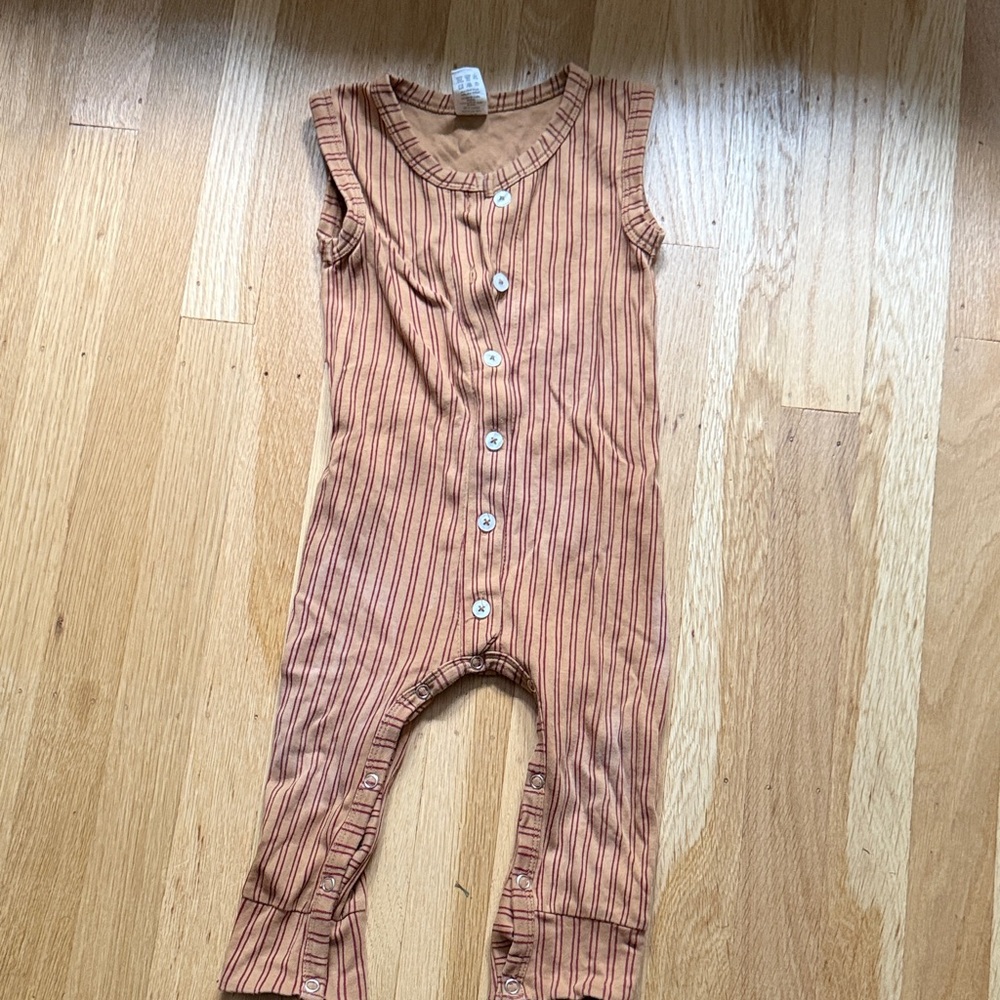 Kate Quinn Mustard and Red Striped Romper